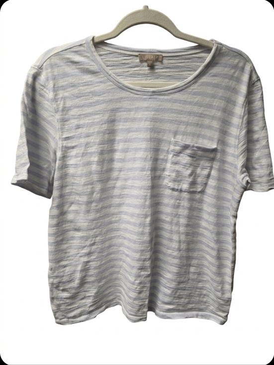 Lilla P Tops - Lilla P Light Blue & White Striped Short-Sleeve Tee Sz. M